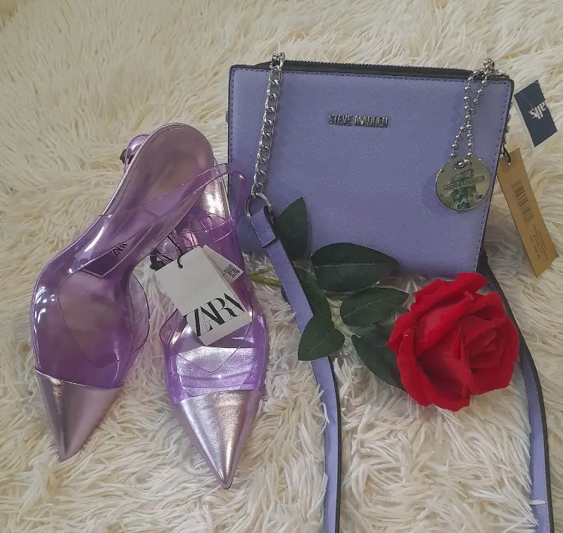 Purple shoes and handbag